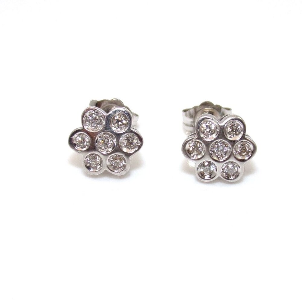 Effy Bita 14K White Gold Natural Diamond Honeycomb Stud Earrings